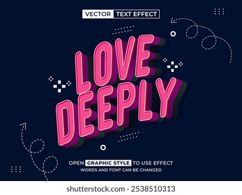 love deeply editable text, font effect, 3d text for title