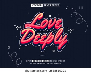 love deeply editable text, font effect, 3d text for title