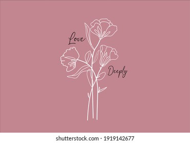 Love deeply message with flower  flower positive quote flower design margarita mariposa stationery,mug,t shirt,phone case fashion slogan style spring summer sticker 