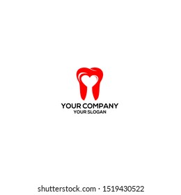 Love Dental Logo Design Vector