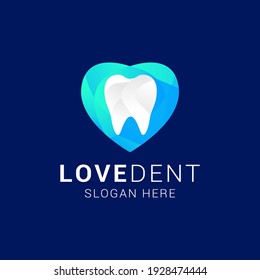 ilustración vectorial de diseño de logotipo dental de amor