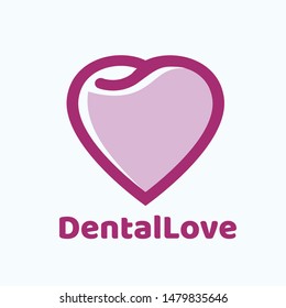 love dental logo vector design