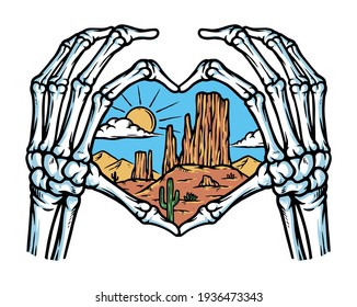 Love the desert vector illustration