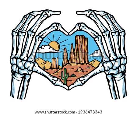 Love the desert vector illustration