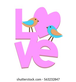 love, design of abstract artwork of hung symbols made by recycled paper, vector illustration 