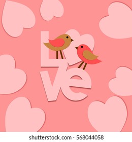 love, design of abstract artwork of hung symbols made by recycled paper, vector illustration 