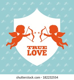 love design day over blue background, vector illustration