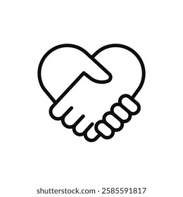 Love design friendship relation line art vector icon. 