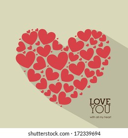 love design over  beige  background vector illustration  