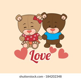 Love design over beige background, vector illustration