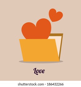Love design over beige background, vector illustration