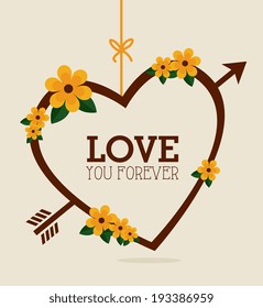 Love design over beige background, vector illustration