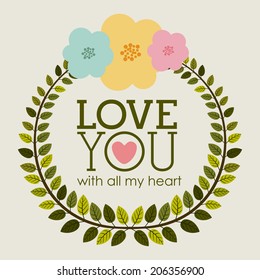 Love design over beige background, vector illustration