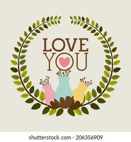 Love design over beige background, vector illustration