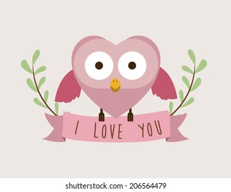 Love design over beige background, vector illustration