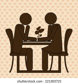 Love design over beige background, vector illustration