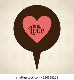 Love design over beige background, vector illustration