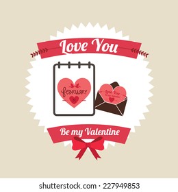 Love design over beige background, vector illustration