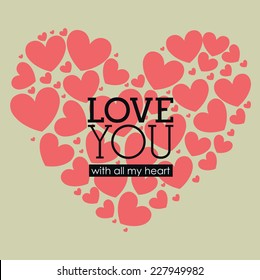 Love design over beige background, vector illustration