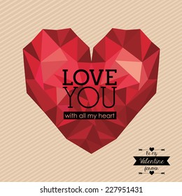 Love design over beige background, vector illustration