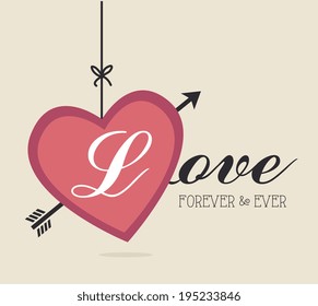 Love design over beige background,vector illustration