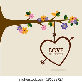 Love design over beige background,vector illustration