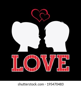 Love design over black background, vector illustration