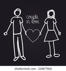 Love design over black background, vector illustration