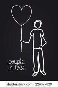 Love design over black background, vector illustration