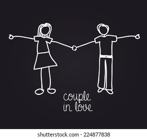 Love design over black background, vector illustration