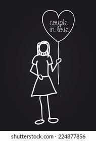 Love design over black background, vector illustration