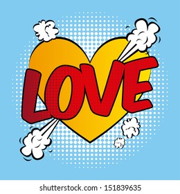 love design over blue background vector illustration  