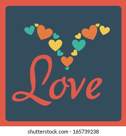 love design over blue  background vector illustration 