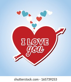 love design over blue background vector illustration  