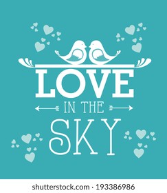 Love design over blue background, vector illustration