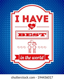 Love design over blue background, vector illustration