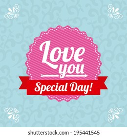 Love design over blue background, vector illustration