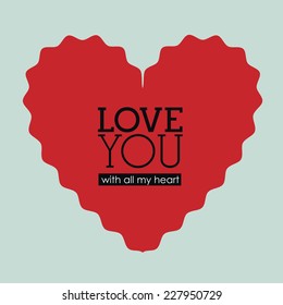 Love design over blue background, vector illustration