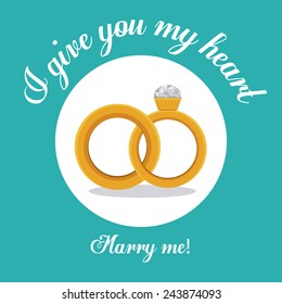 Love design over blue background, vector illustration.