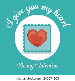 Love design over blue background, vector illustration.