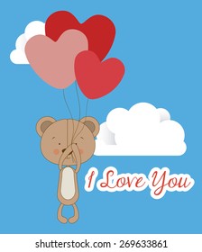 Love design over blue background, vector illustration