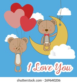 Love design over blue background, vector illustration