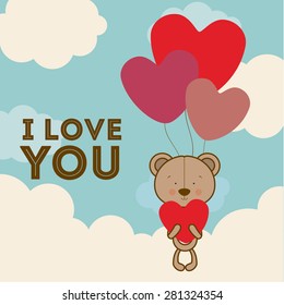 Love  design over blue background, vector illustration