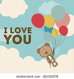 Love  design over blue background, vector illustration