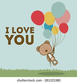 Love  design over blue background, vector illustration