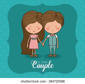 Love design over blue background, vector illustration