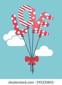 Love design over blue background,vector illustration