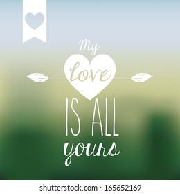 love design over blue and green background vector illustration 