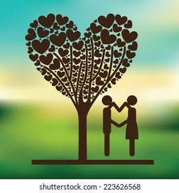 Love design over blur background, vector illustration