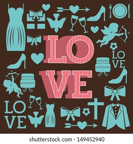 love design  over brown background vector illustration 